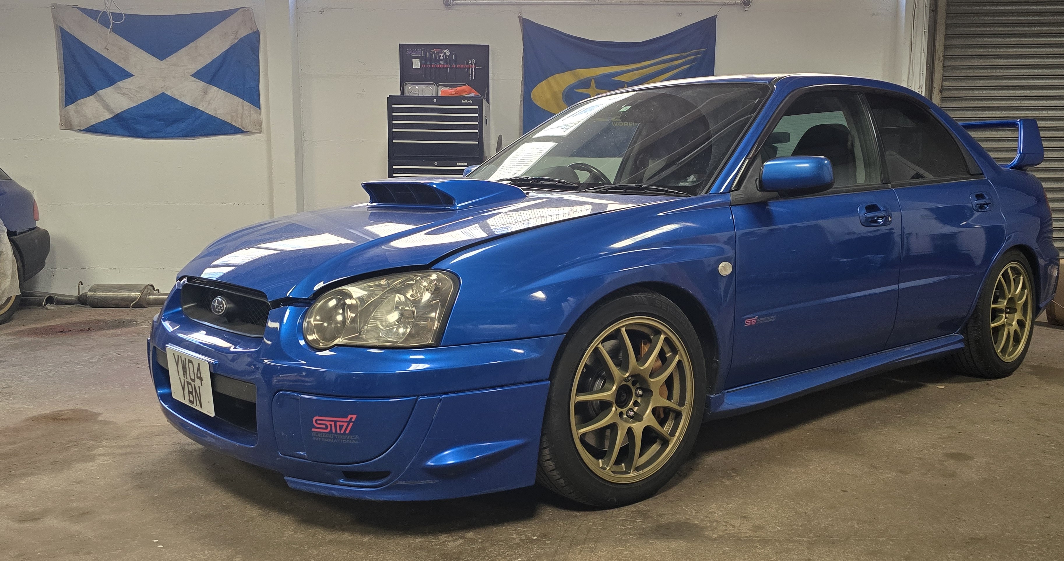 An exceptional example of a JDM Sti blob in for timing belt and service.